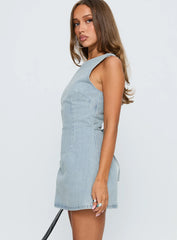 Ainsleigh Shift Denim Playsuit Light Wash
